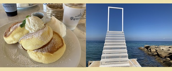 幸せのパンケーキ淡路島リゾート スイーツ カフェ 映えスポット 幸せの階段 ドッグラン カフェ グルメ 幸せのリング 岬のブランコ 写真